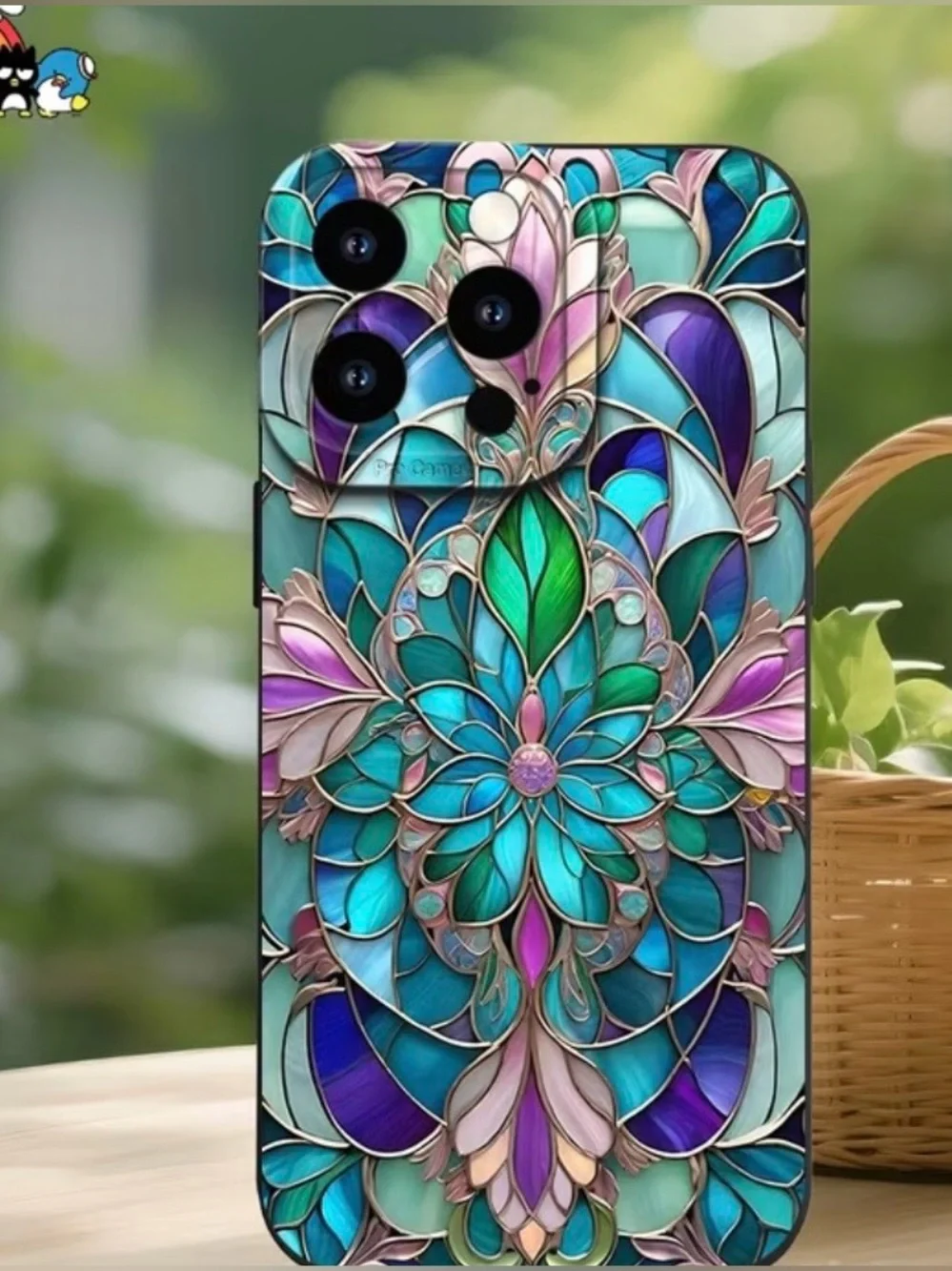 🦋 Beautiful Stained Glass Design iPhone 13 Pro Max Soft Protective Phone Cover